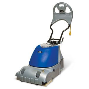 Floor cleaning machine with blue and gray design.