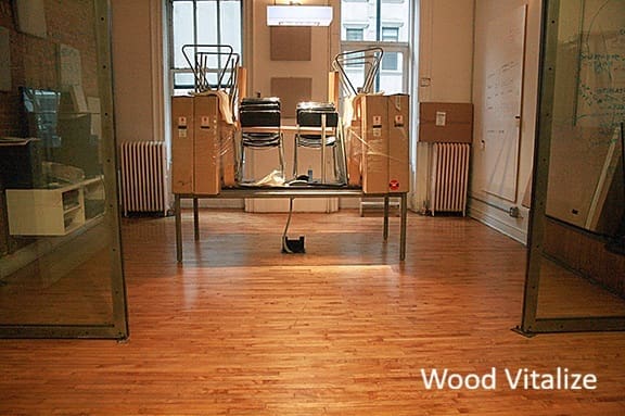 restored commercial hardwood floors after cleaning screening recoating plaza district nyc 10022