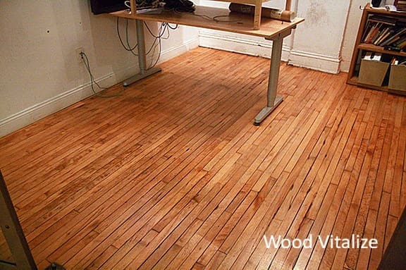 cleaned restored hardwood floors around furniture without moving desks commercial office nyc
