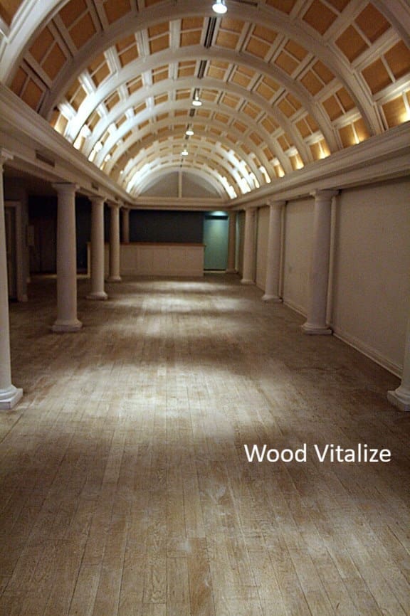 Gray weathered hardwood floors before refinishing in Irvington NY