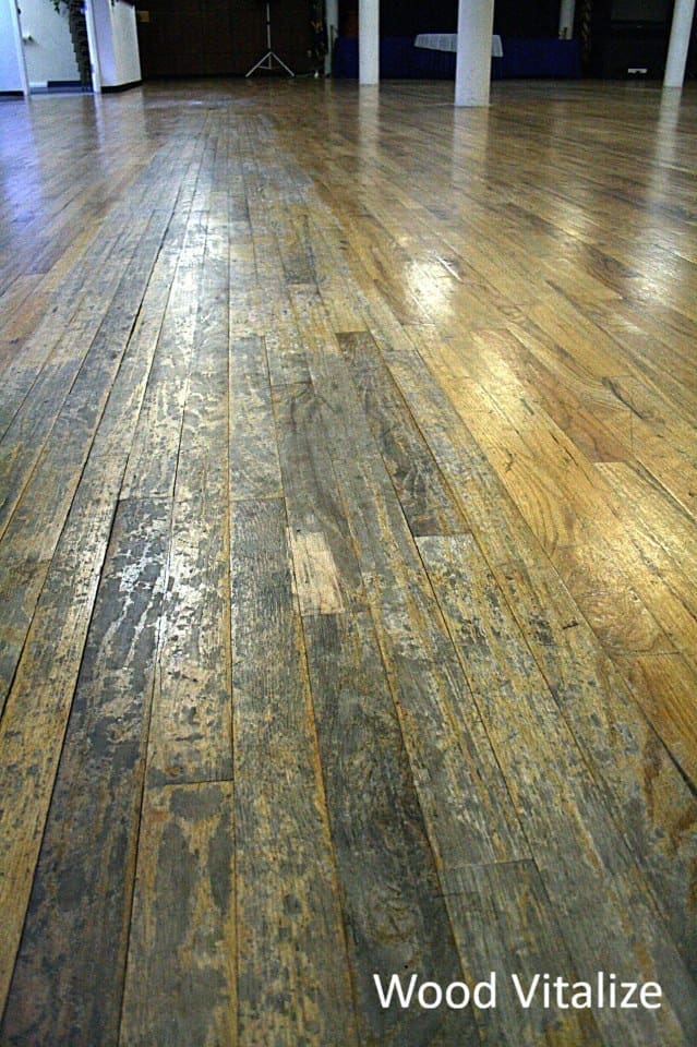 Hardwood floor damage before restoration in Hudson Yards Manhattan