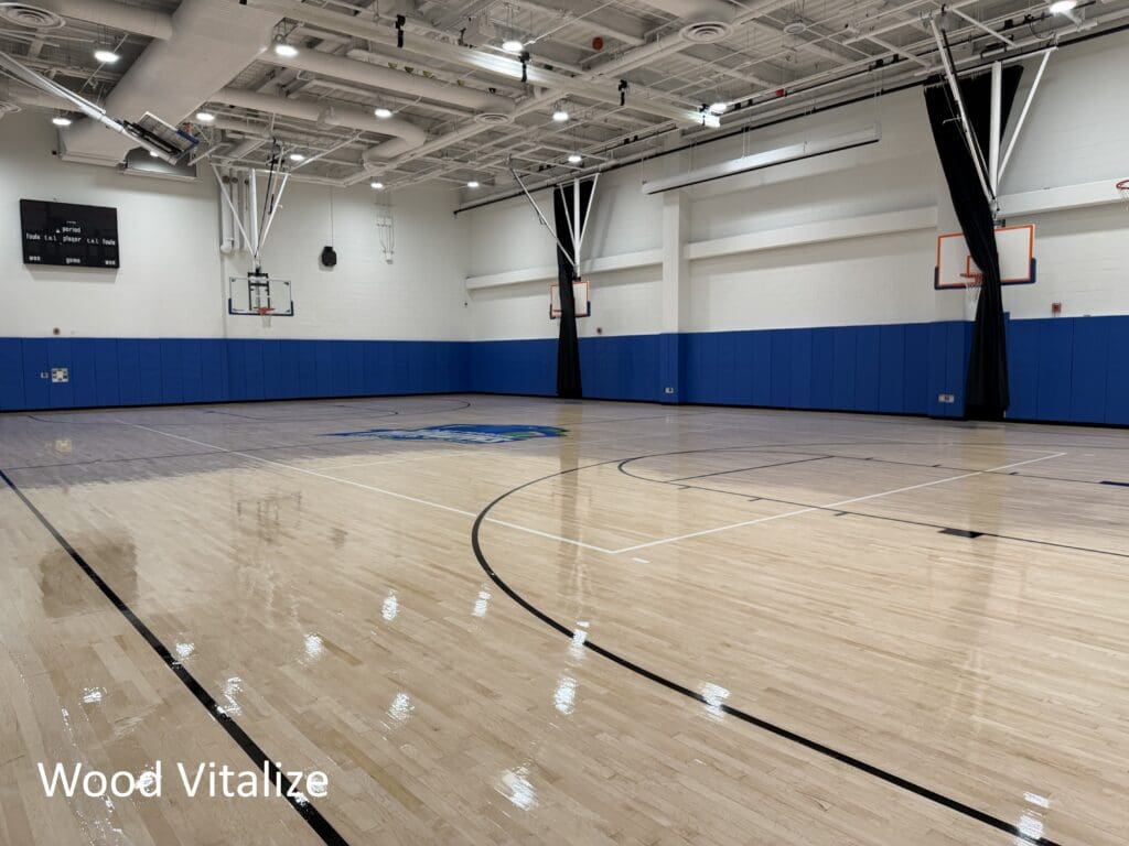 basketball court refinishing nyc hardwood gym floor after finish