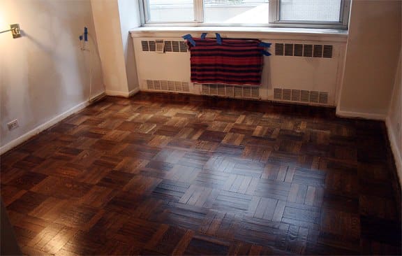 After carpet removal and hardwood floor refinishing in Cobble Hill Brooklyn with dustless screening and UV-cured polyurethane